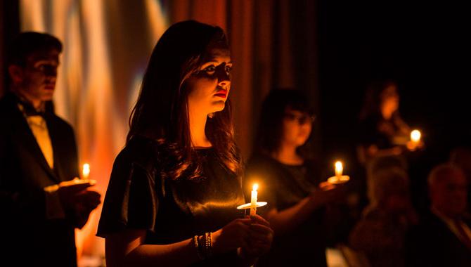 Worship Service, candle light